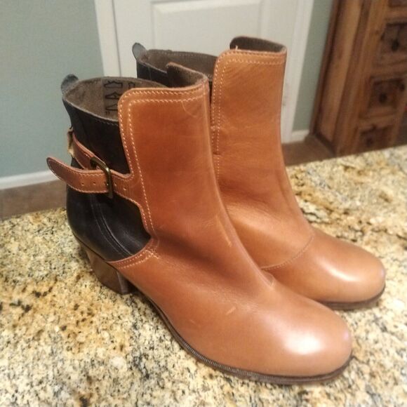 J Shoes Leather Hardwick Boots Booties Size 8 Anthropologie - Picture 7 of 13